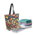thumbnail image 2 of FORMRS Womens Canvas Tote Bag with Zipper Inner Pocket Shoulder Handbag, Vibrant Flowers, 2 of 7