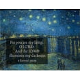 thumbnail image 2 of ArtsyQuotes 18x15 Gold Ornate Wood Framed with Double Matting Museum Art Print Titled - Bible Verse Quote 2 Samuel 22:29, Vincent van Gogh - Starry Night Over the Rhone, 2 of 4