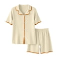 thumbnail image 2 of Naittoop Pajama for Women Set Short Sleeve Button Down Pajamas Sets Soft Lounge Sets for Women Sleepwear PJS, 2 of 5