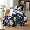 thumbnail image 6 of Back to School Nylon Backpack with Lunch Bag Pen Case, 3 Piece Set for Daily Commute Sundries Organization Campus Travel Dark Gray, 6 of 6