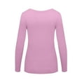 thumbnail image 2 of M&M SCRUBS Women's Long Sleeve Scoop-Neck T-Shirt Under Scrub (Pink, Small), 2 of 5