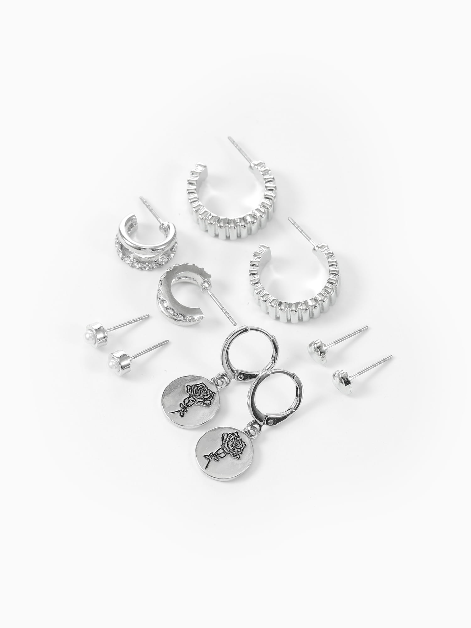 Time and Tru June RoseEarring Pack Silvertone