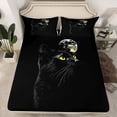 thumbnail image 2 of Feelyou Kawaii Black Cat Full Size Sheets, Mystic Moon Galaxy Bed Sheets, 4-Piece, 2 of 7