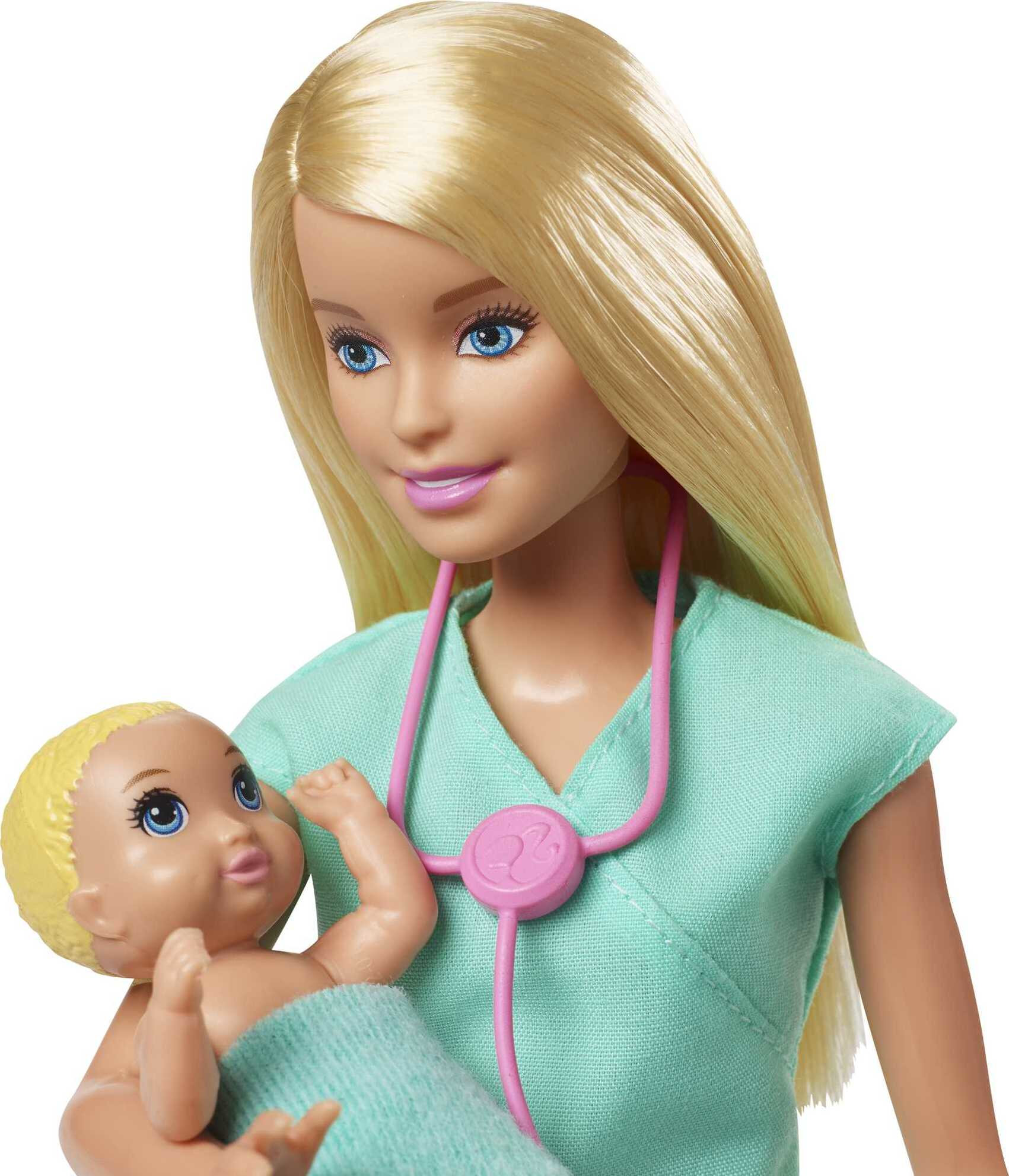 Barbie Careers Baby Doctor Playset with Blonde Fashion Doll, 2 Baby Dolls, Furniture & Accessories - image 3 of 6