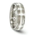 thumbnail image 3 of Edward Mirell Titanium Brushed&Polished w/Sterling Silver 7mm Band EMR185, 3 of 5