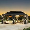 thumbnail image 3 of Modern Shade The Horizon 12'x20' Hardtop Outdoor Gazebo with Netting and Ventilation, 3 of 8