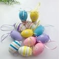 thumbnail image 2 of 24 Pieces Colorful Easter Hanging Eggs Painted Easter Eggs Plastic Easter Hanging Ornaments for Easter Tree, DIY Crafts, Home Decoration - 2.4 x 1.6 Inches, 2 of 5