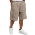 thumbnail image 2 of Trgacdwlo S-5XL Plaid Beach Shorts for Men Breathable Men's Shorts Casual with Pocket Elastic Waist Drawstring Men's Gym Shorts, 2 of 6