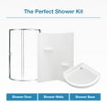 thumbnail image 3 of Ove Decors Breeze 38 in x 38 in x 77 in H Curved Corner Shower Door with Clear Glass, Shower Walls & Shower Base and Chrome Hardware, 3 of 17