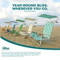 thumbnail image 7 of Bliss Hammocks Folding Beach Chair with Canopy, Storage Pouch, & Cup Holder, 5 Reclining Positions, 275 Lb. Capacity (Green Banana Leaf), 7 of 7