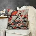 thumbnail image 2 of YINGXI Oriental Cherry Branch Throw Pillow Cover Foliage Traditional Japanese Blossom Culture Pillow Case Decorative Cotton Linen Square Cushion for Home Couch Bed 20x20in, 2 of 5