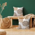 thumbnail image 2 of Brown Pillow Covers 18x18 Inch 2 Pcs,Coffee Colored Geometric Dahlia Decorative Throw Pillows,Summer Grey Gray Flower Outdoor Decor Pillowcase Square Cushion Cover Gift for Porch Patio Couch, 2 of 6