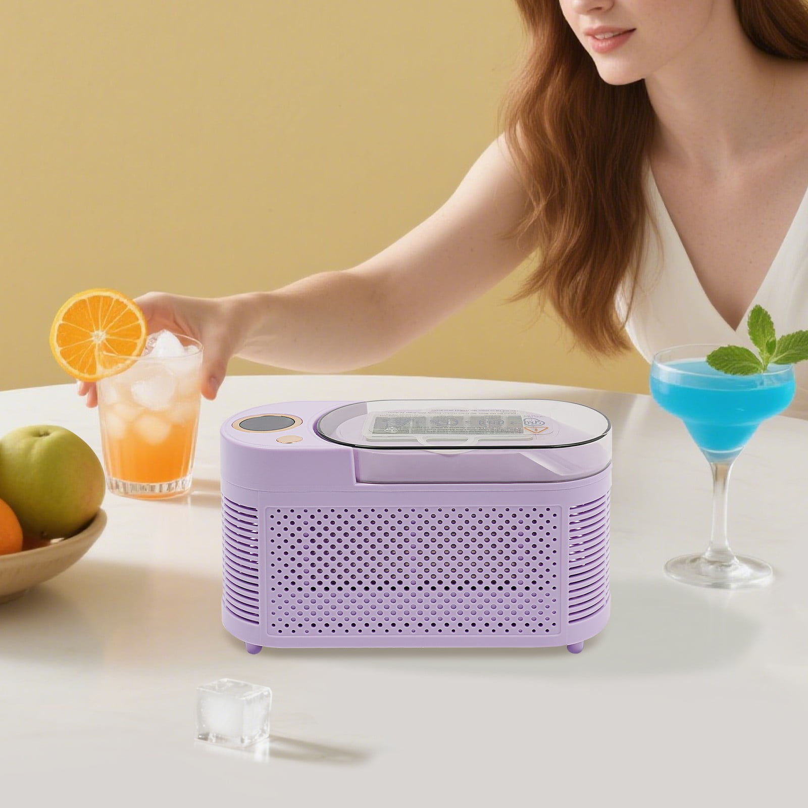 Ice Maker, Mini Countertop Ice Maker, Compact Ice Machine for Home/Car/Travel Used In Home Kitchens, Outdoor Spaces, Restaurants, Bars