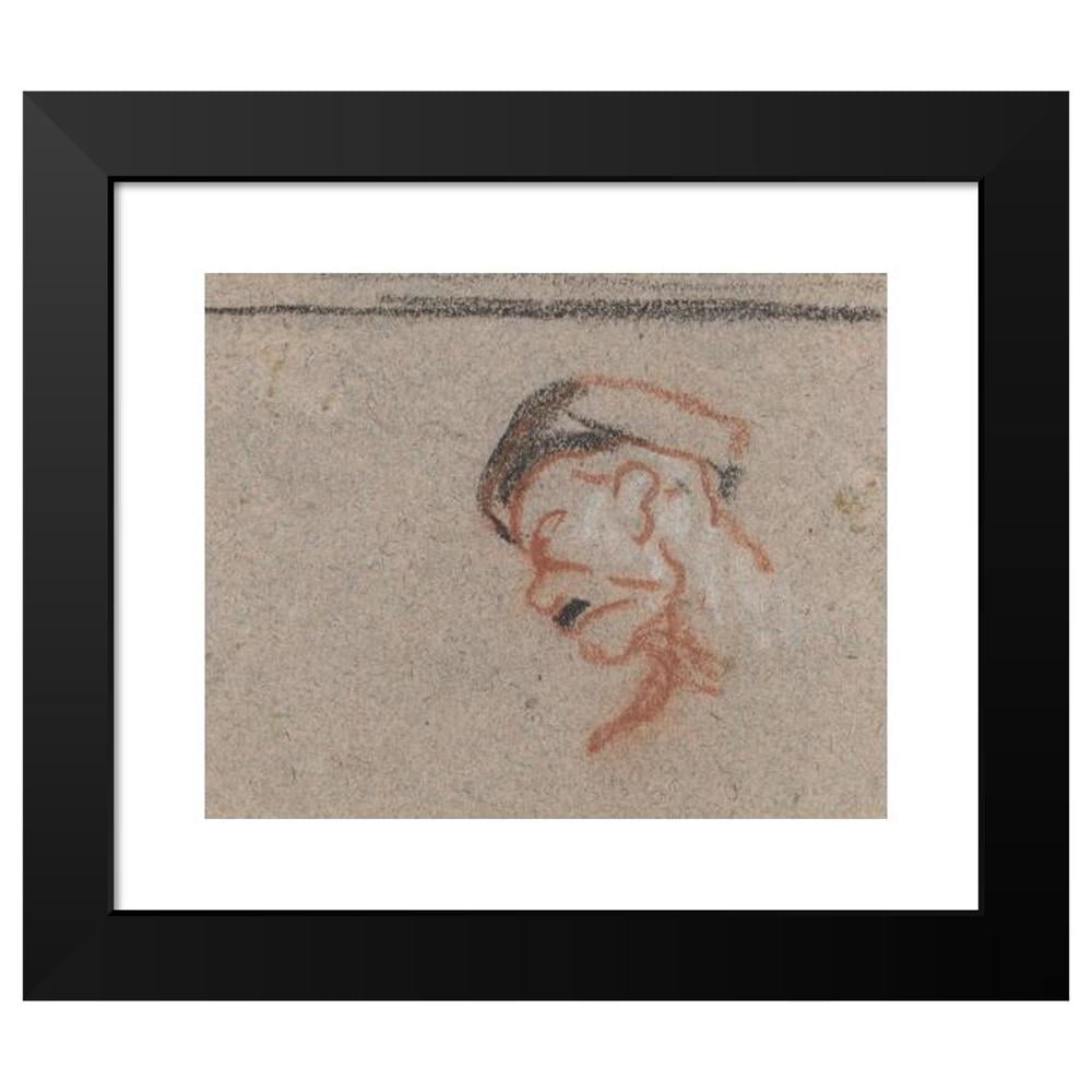 Honoré Daumier 18x15 Black Modern Framed Museum Art Print Titled - Head of a Man IIi