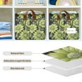 thumbnail image 4 of Yayeee Foldable Storage Basket for Shelves with Handles Set of 2 Waterproof Cloth Bins, Green Flowers, 4 of 7