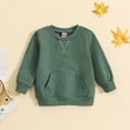 thumbnail image 2 of Infant Boys Girls Long Sleeve Solid T Shirt Pullover Tops With Pocket Size 6-12 Months, 2 of 6