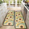 thumbnail image 4 of Kitchen Rugs Sets Of 2,Green Sunflower Pattern Anti Fatigue Kitchen Mat Rugs Non Slip Washable,Decorative Kitchen Floor Mats for Kitchen,Sink,Laundry,17"x47"+17"x47", 4 of 5