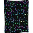 thumbnail image 6 of Cute Cat Silhouettes Neon Blanket, Soft Blankets Flannel Bed Throw Cozy Lightweight Plush Gifts For Kids Boys Girls Women Men Sofa Couch Bedroom Living Rooms Warm All Season, Home Decor, Small 50"x40", 6 of 6