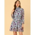 thumbnail image 2 of DARING DIVA Floral Ruffle Trim Layered Dresses XS Blue, 2 of 6