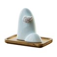 thumbnail image 2 of Burner de incienso soporte para la barra de incienso, forma única del adorno lindo con cerámica de la bandeja para la mesa de meditación de frijoles, 2 of 9
