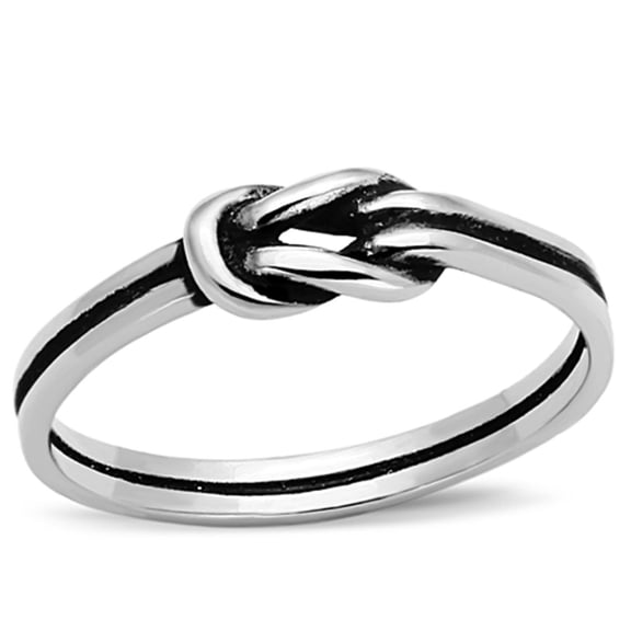 Luxe Jewelry Designs Women's Stainless Steel Knot Shaped Ring, Size 8 (Pack of 3)