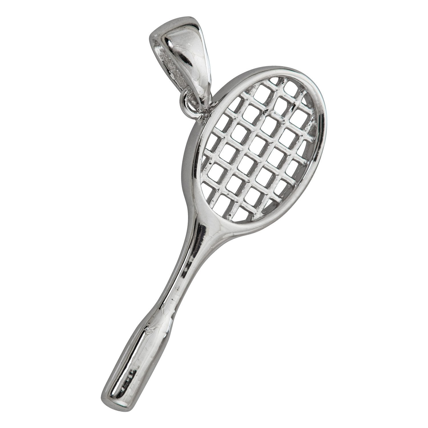 Decadence Sterling Silver Tennis Racket Pendant