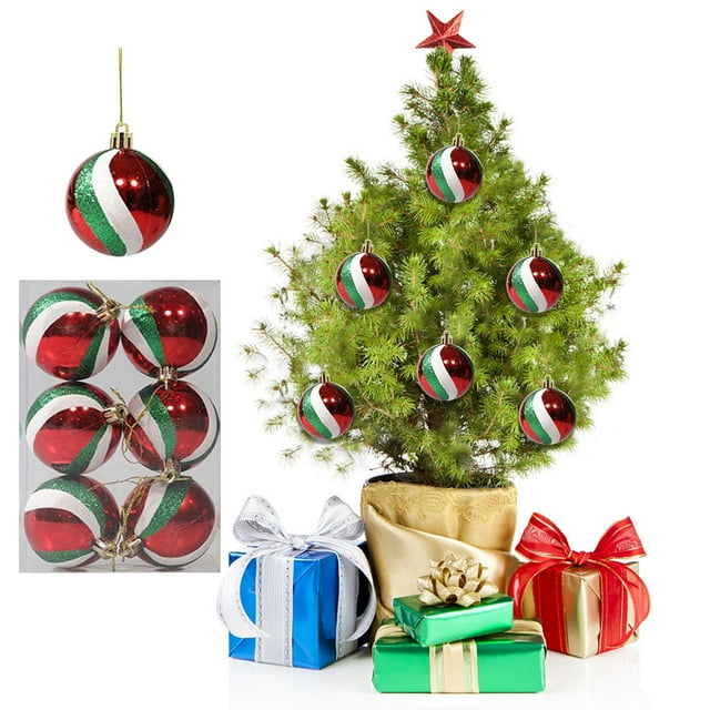 Clearance! 6PCS Christmas Tree Ball Bauble Hanging Home Party Ornament Decor 6CM