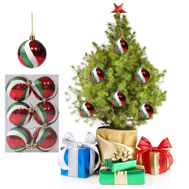 Fiudx Adornos Navideños, Plástico Irritante, Adornos de Árbol de Navidad, Fiestas En Casa, Reuniones Familiares, Seguros para Niños, 6 Cm de Diámetro.