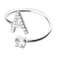 thumbnail image 1 of XZNGL Fashionable And Simple Opening 26 Letters With Diamond Ring Ladies Jewelry, 1 of 9