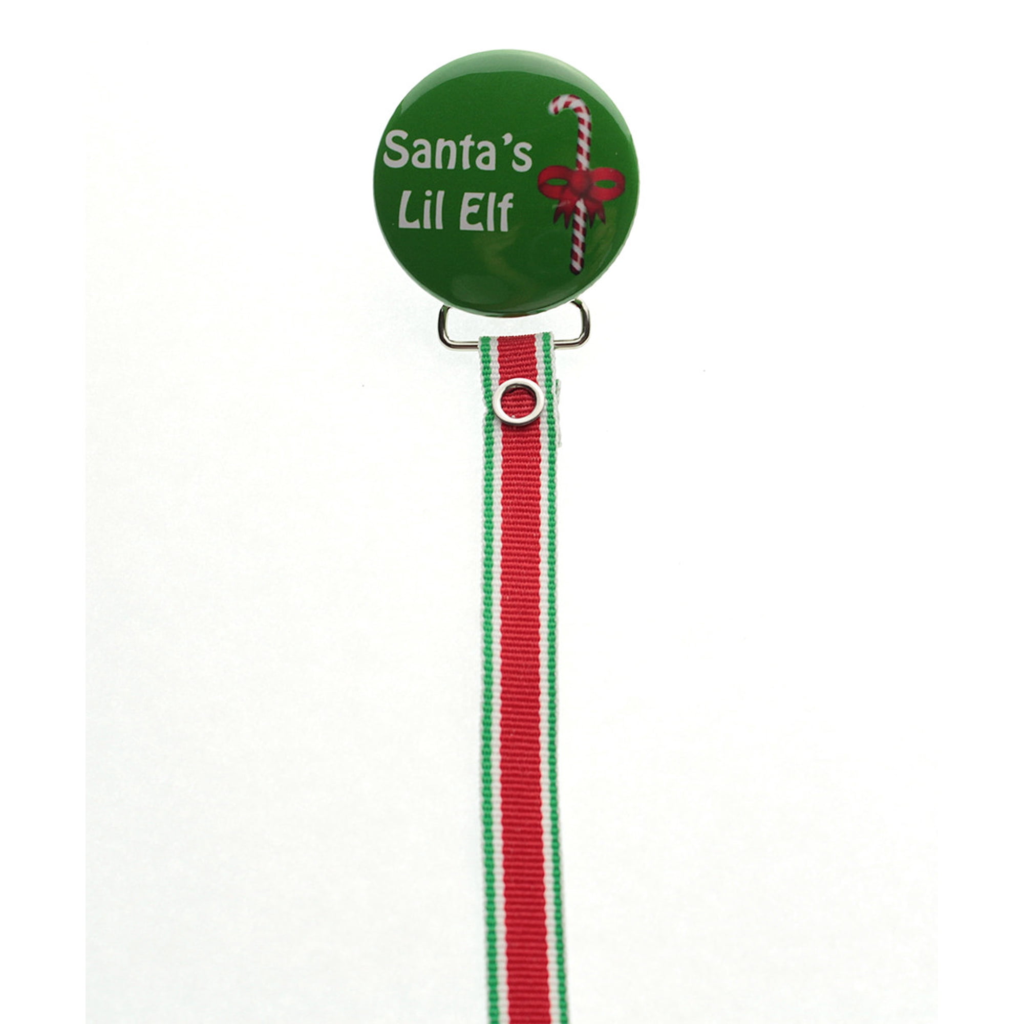 Santas Little Elf Christmas Pacifier Clip