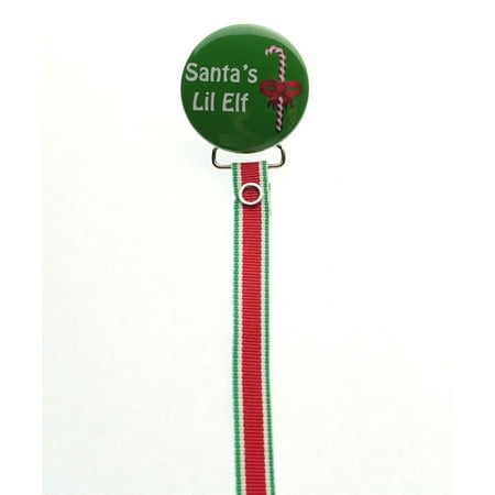 Santas Little Elf Christmas Pacifier Clip