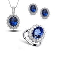 thumbnail image 2 of Juego de joyas para mujer TANGJMXG collar anillo y pendientes azul, 2 of 2