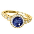 thumbnail image 2 of Mauli Jewels Rings for Women 1.20 Carat Diamond And Sapphire Ring 4-prong 14k Yellow Gold, 2 of 6