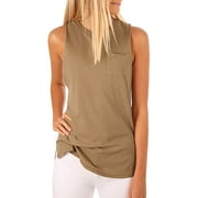 Women's Summer Sleeveless Solid Color Tunic Shirt