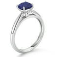 thumbnail image 3 of Gem Stone King 10K White Gold Blue Lapis Solitaire Engagement Ring for Women (1.00 Cttw, Gemstone, Cushion 6MM), 3 of 4
