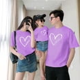 thumbnail image 3 of WREESH Family Matching T-Shirts for Kids Fashion Short Sleeve T-Shirts with Playful Heart Graphic Tees for The Whole Family Purple, 3 of 5