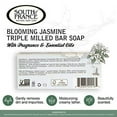 thumbnail image 2 of Blooming Jasmine Clean Bar Soap by South of France Clean Body Care | Triple-Milled French Soap with Organic Shea Butter + Essential Oils | Vegan, Non-GMO Body Soap | 6 oz Bar â€“ 4 Pack, 2 of 3