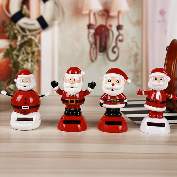 Juguete de Papá Noel con energía solar, columpio automático de Papá Noel, adorno decorativo navideño