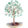 thumbnail image 1 of Super Mini Crystal Money Tree Copper Wire Wrapped W/ Agate Slice Base Healing Gemstone Yoga Feng Shui Trees Home Crystal Decor, 1 of 18