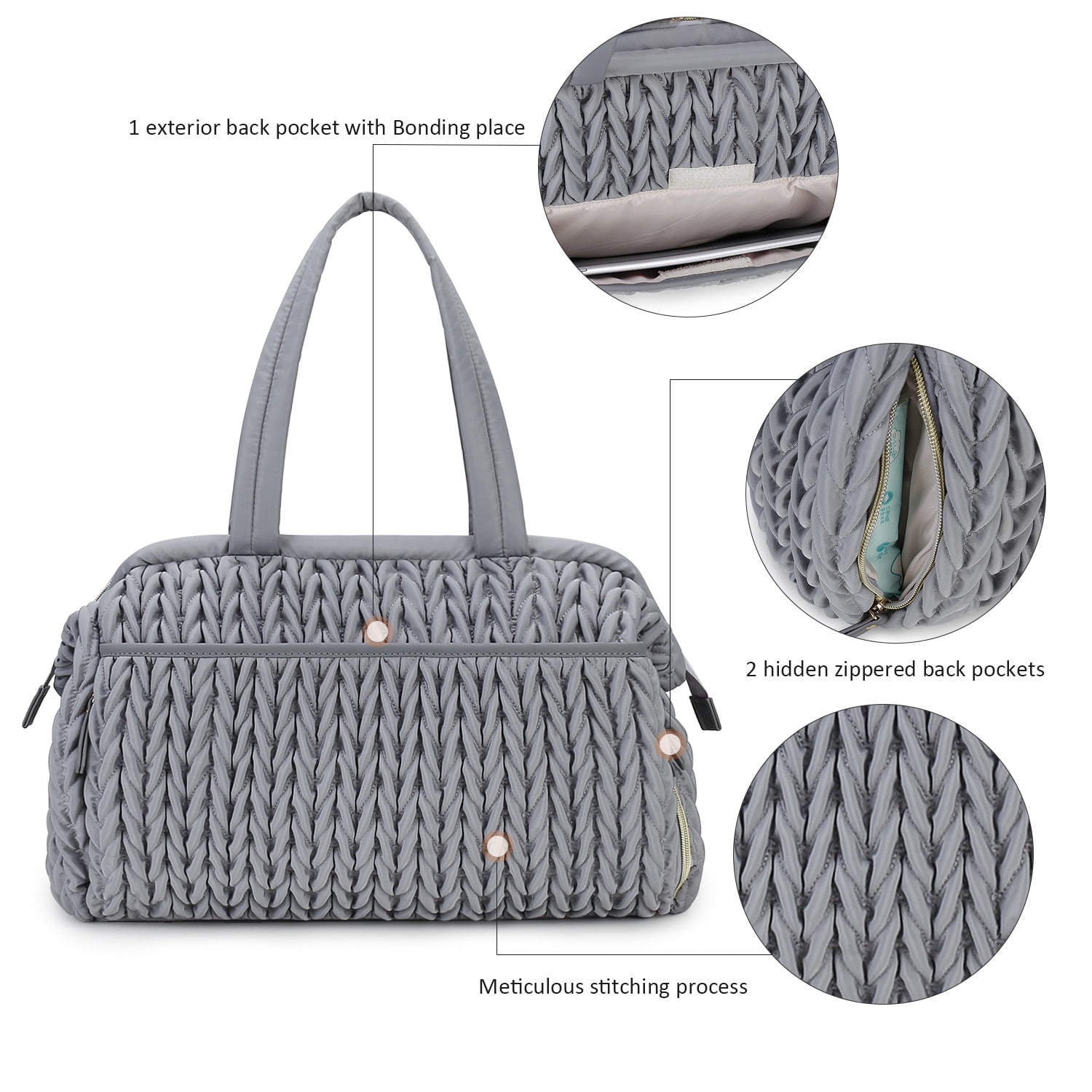 Sunyuer Diaper Tote Bags for Women, Lightweight Travel Work Hospital Maternity Weekender Bag, Crossbody Mommy Bag