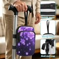 thumbnail image 5 of COEQINE Forearm Crutch Accesories Walking Stick Bag Purple Cherry Blossom Elbow Crutch Pouch, Cane Attachment, with Multiple Pockets, Phone Holder, for Adults Women Men, 5 of 7