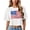 White, variant on Womens Distressed American Flag Graphic T Shirt Patriotic 4th Of July Stars Stripes Print Oversized Drop Shoulder Cropped Short Sleeve Tee 250th Anniversary Tops