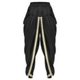 thumbnail image 3 of inhzoy Mens Satin Harem Pants Casual Elastic Waist Dhoti Pants Baggy Boho Hippie Wedding Party Kurta Black XL, 3 of 5