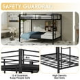 thumbnail image 4 of Nmkwnr Full Size Metal Bunk Bed Frame for Living Room, Bedroom, Black, 4 of 8