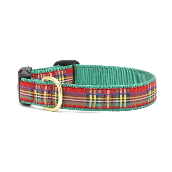 Up Country Christmas Sparkle Plaid Dog Collar (1" Wide Large (15"-21"))