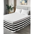 thumbnail image 4 of Simple Stripe Bed Skirt Black and White Bed Skirts California King Size 16 Inch Drop, Wrap Around Dust Ruffle&nbsp;Bedskirt with Adjustable Elastic Belt for Queen Size Beds, 4 of 7