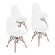 FurnitureR Pack de 4 Chaises Scandinaves en Plastique en Bois Blanc – image 1 sur 7