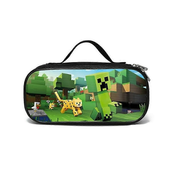 Minecraft Pencil Case Big Capacity Zip Pen Case Stationery Organizer
