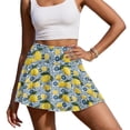 thumbnail image 2 of Xoenoiee Embroidery Lemon Daisy Floral Print Golf Skorts for Women Pleated Lightweight Tennis Skort with Pockets Shorts Mini Running Skirt Plus Size, L, 2 of 6
