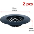 thumbnail image 2 of Kitchen Sink Strainer,3" Top / 1.5" Basket,Stainless Steel Sink Drain Strainer,Black,2 Pack, 2 of 5